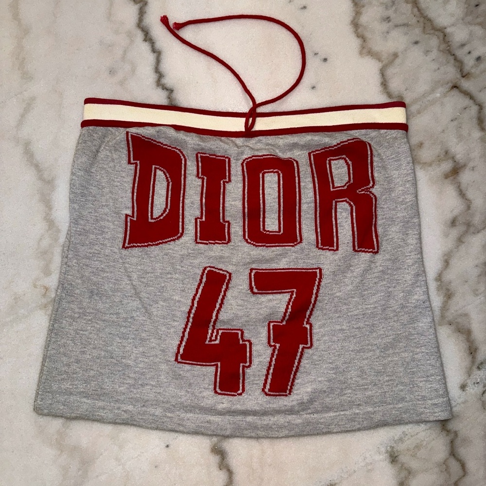 Vintage Dior by John Galliano Varsity Logo 47 Tube Top
